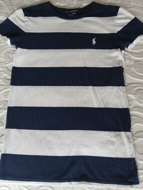 Ralph Lauren Sport Navy & White Striped Short Sleeve Tee Size S